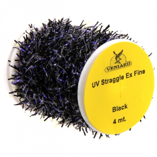 Veniard Uv Straggle Chenille Extra Fine (4M) Black Fly Tying Materials (Product Length 4.37 Yds / 4m)
